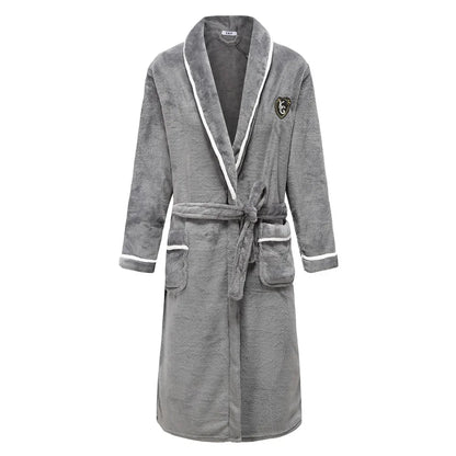 Plus Size Thick Flannel Men Robe Kimono Bathrobe Gown Coral Fleece Sleepwear Home Clothes Autumn Winter Nightwear Lounge Wear