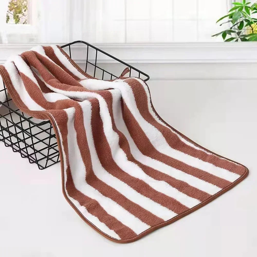 1PC 35x75cm Stripes Absorbent Quick Drying Bath Towel Sets Soft Adults Face Hand Towels Bathroom Microfiber Swim Bath Towels