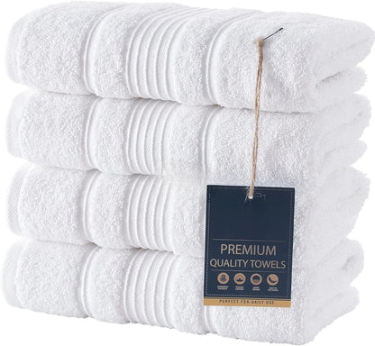 4 piece towels, 100% Turkish cotton quality bathroom towels