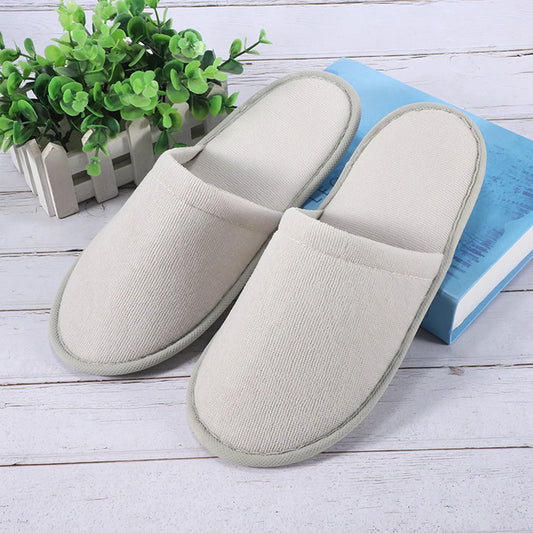 1 Pair Disposable Slipper For Guest Non Slip House Slipper Washable Reusable Hotel Slipper Wedding Portable Slipper