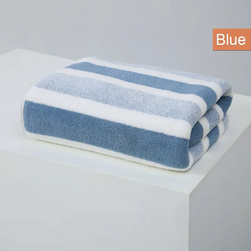 Striped Pattern Towel Set Soft Hand Towel Bath Towel Quick Drying Absorbent Towels For Bathroom