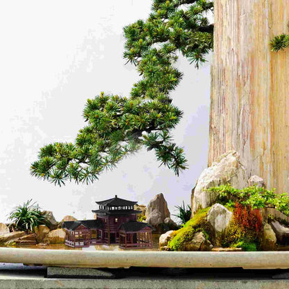 Bonsai Model Building Decor Chinese Inn Statue for Home Mini Decorations Household Crafts Architectural Pp Yard Garden Small