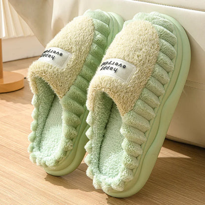 EVA Soft Sole Fluffy Slippers Women Winter Thick Warm Fur Anti-Slip Comfortable In Door Fashion