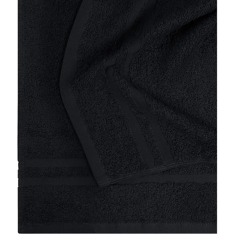 Cotton Bleach Proof Salon Towel (16x27 inches) - Bleach Safe Gym 100% Cotton Hand Towel (24 Pack, Black)