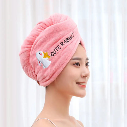 Microfiber Girls Hair Towel Super Absorbent Quick Drying Magic Shower Cap for Women Bathroom Hair Turban Twist Head Wrap