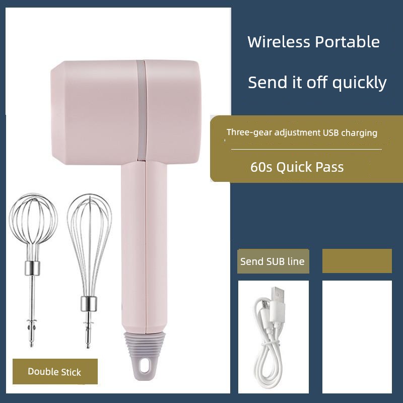 Wireless Electric Whisk For Home Mini Cream Automatic Blender Cake Baking Handheld Charging Mixing Machine