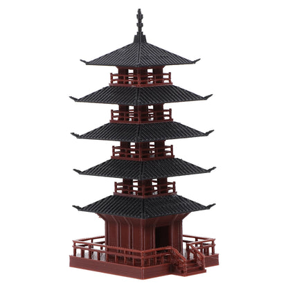 Ancient Pagoda Water and Land Tank Chinese Tower Model Decoration Mini Home Tabletop Pp Desktop