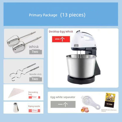 Egg Beater Desktop Electric For Home Hand-Held Egg Baking Z Baking Tool Stirring Cream Automatic with Barrel and Noodles