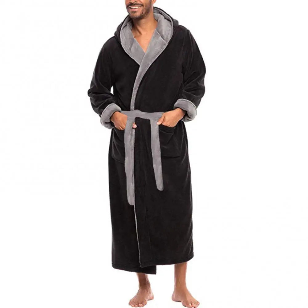 Bathrobe Clothes Nightgown Sleepwear Casual Long Sleeve Mens Man Winter Warm Flannel Robe Plush Shawl Male Bath Robe Lounge Home