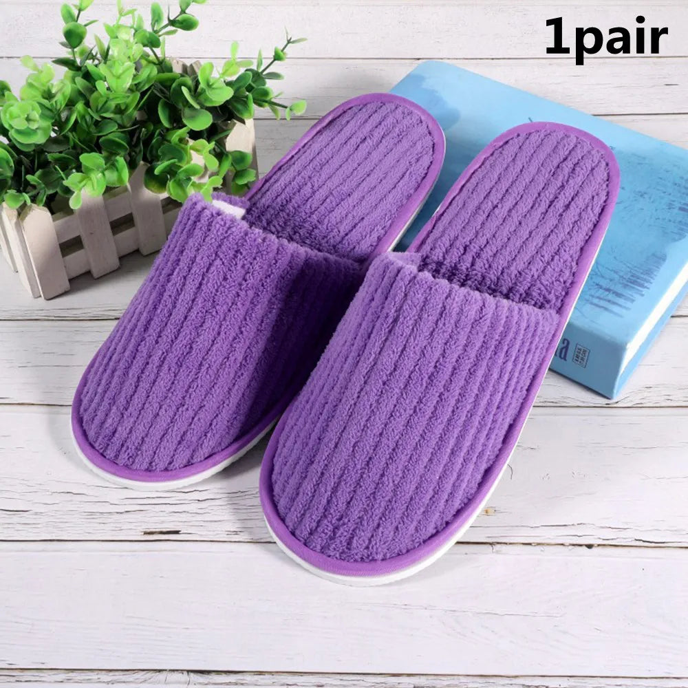 Hot 3/1 Pairs Non-slip Disposable Hotel Slippers Top Quality Thickened Bathroom Slippers Guest Travel Slippers SPA Guest Slides