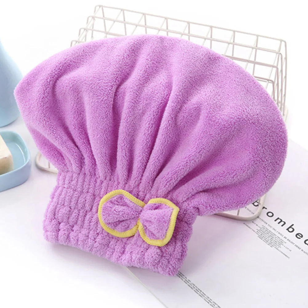 Lovely Little Hair Drying Cap Towel Microfiber Quickly Dry Hair Shower Hat Wrapped Towels Bathing Cap Bathroom Accessories