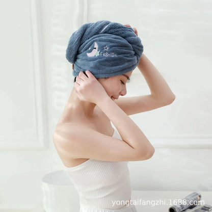 Women Soft Microfiber Towels Shower Cap Towel Bath Hats for Women Dry Hair Cap Quick Drying Soft for Lady Turban Head Girl Towel