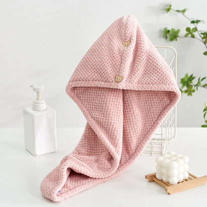 1pcs Hair Towel Women Girl's Magic Microfiber Shower Dry Hair Cap Bath Hats Bathroom Quick Drying Soft for Lady Turban Head