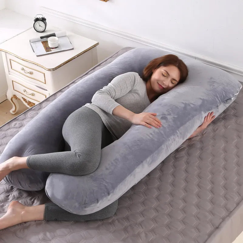 Soft Fleece Pregnant Pillow Gravida U Type Lumbar Pillow Multi Function Side Protect Cushion for Pregnancy Women Dropshipping