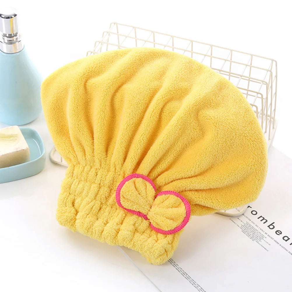 Lovely Little Hair Drying Cap Towel Microfiber Quickly Dry Hair Shower Hat Wrapped Towels Bathing Cap Bathroom Accessories