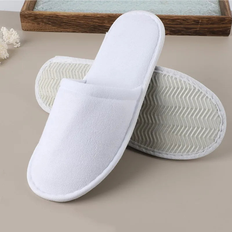 Women Men Disposable Slippers Non-Slip Hotel Travel Slipper Home Indoor Guest Slippers Unisex Closed Toe Shoes Salon Homestay