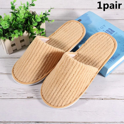 Hot 3/1 Pairs Non-slip Disposable Hotel Slippers Top Quality Thickened Bathroom Slippers Guest Travel Slippers SPA Guest Slides