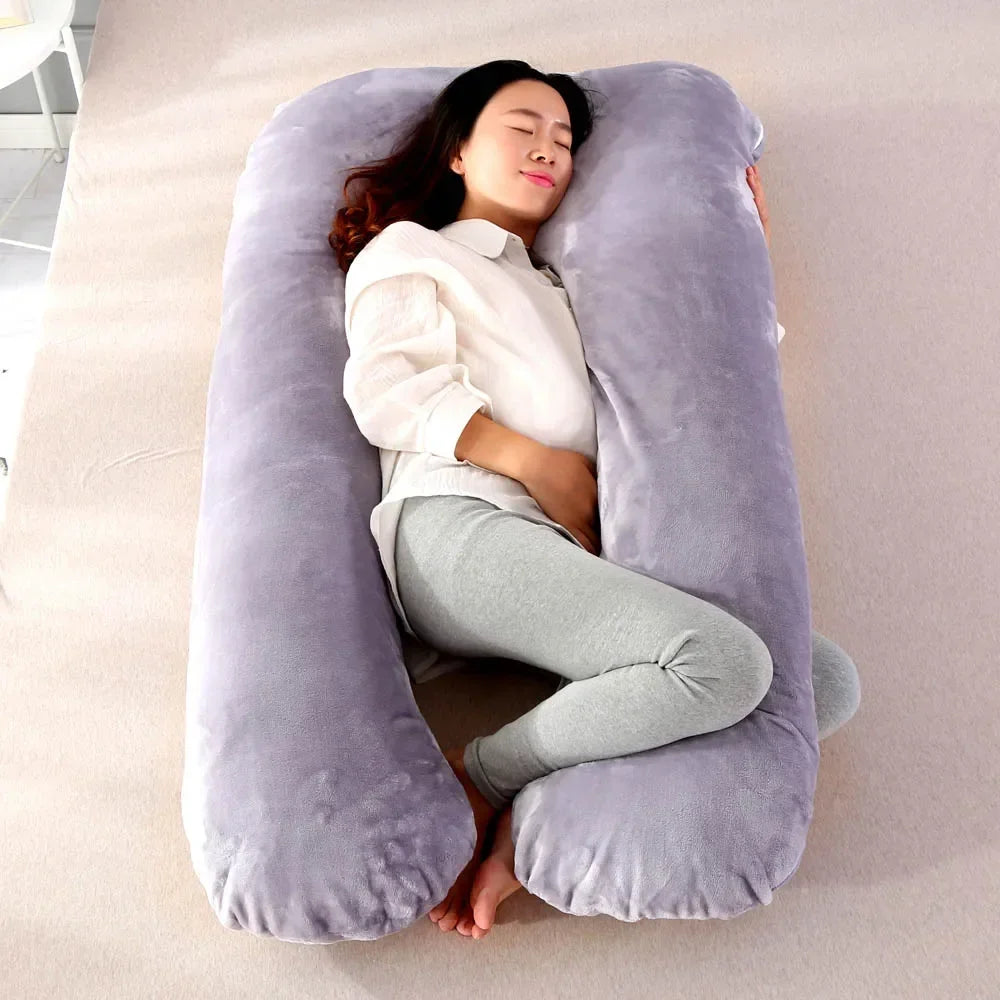 Soft Fleece Pregnant Pillow Gravida U Type Lumbar Pillow Multi Function Side Protect Cushion for Pregnancy Women Dropshipping