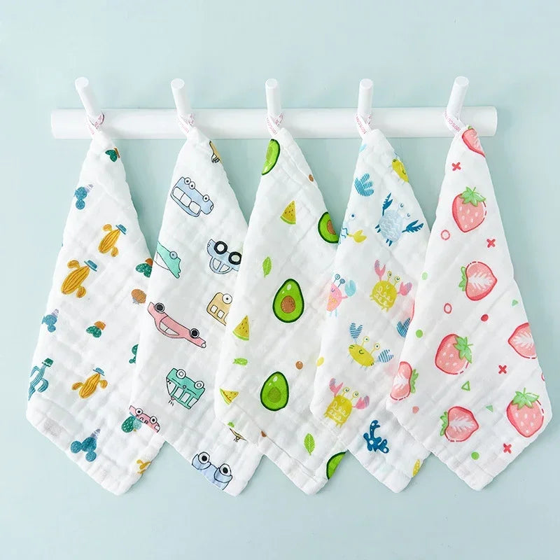 Muslin 6 Layers Cotton Soft Baby Towels Baby Face Towel Handkerchief Bathing Feeding Face Washcloth Wipe Burp Cloth Hand Towel