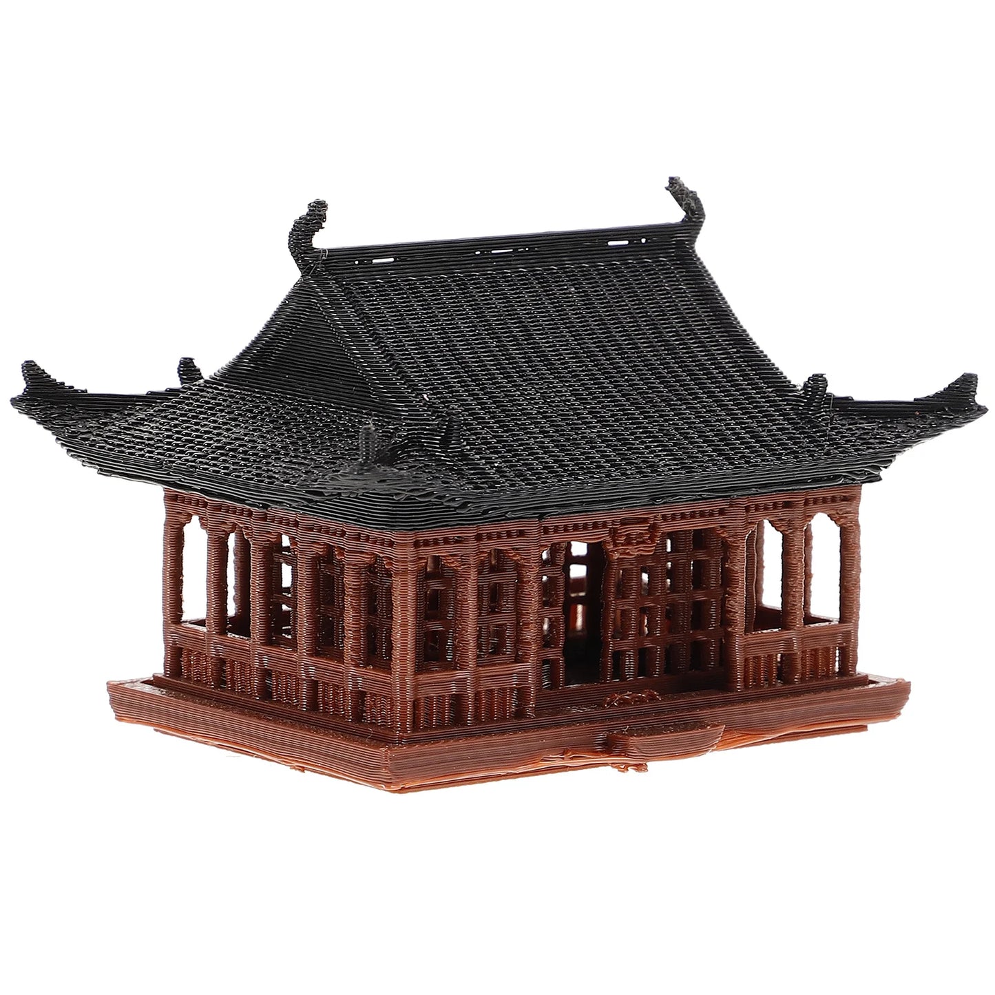 Miniature Pavilion Statue, Japanese Pagoda Model Chinese Bonsai Figurines Fairy Garden Mini Pavilion Tower Figurine for Aquarium