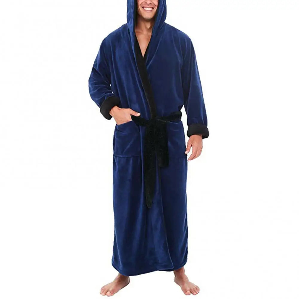 Bathrobe Clothes Nightgown Sleepwear Casual Long Sleeve Mens Man Winter Warm Flannel Robe Plush Shawl Male Bath Robe Lounge Home