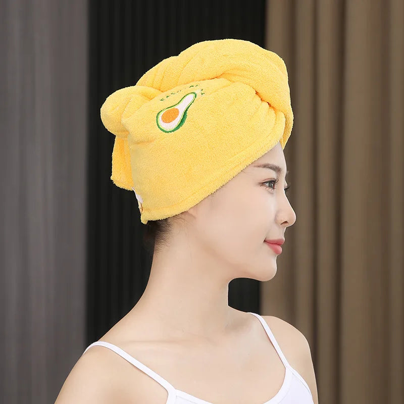 1pc Quickly Dry Hair Hat Super Absorbent Soft Bathroom Women Head Towels Girls Cute Hair Towel Hair Dry Wrap Bonnets