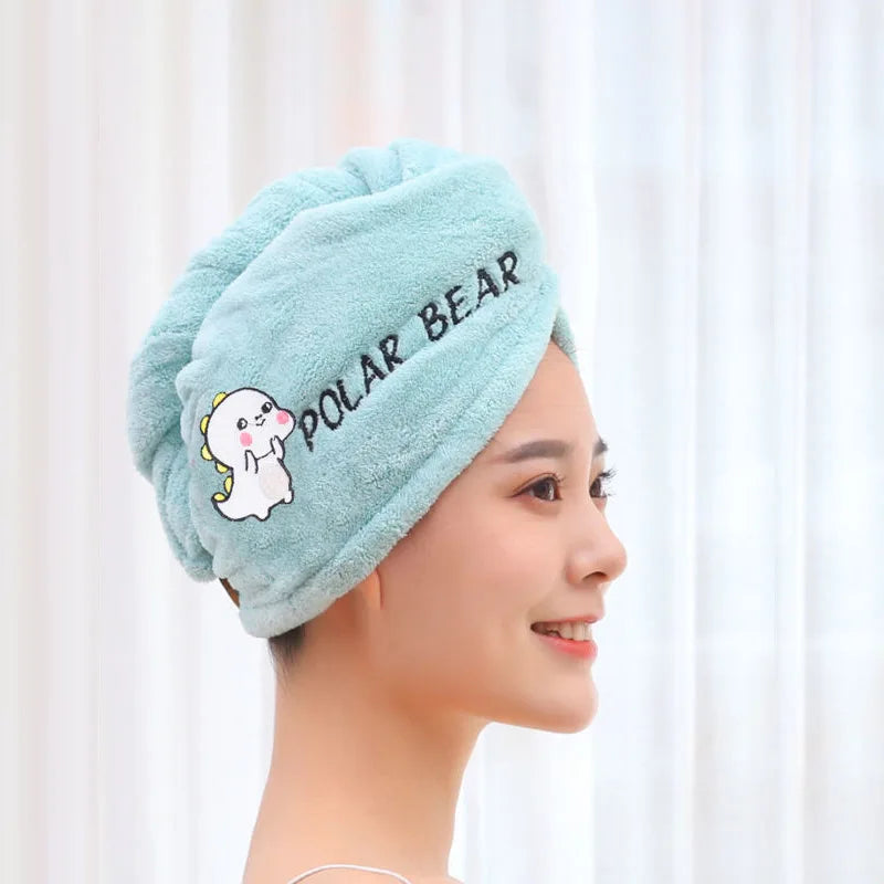 Microfiber Girls Hair Towel Super Absorbent Quick Drying Magic Shower Cap for Women Bathroom Hair Turban Twist Head Wrap