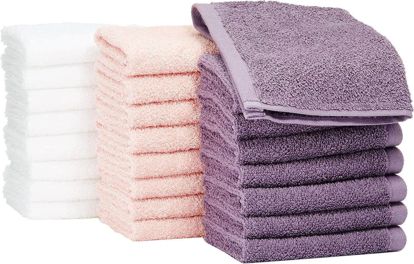 100% cotton towels Bathroom, quick drying salon towels, soft and highly absorbent, 24 packs, white, 12 x 12 inches