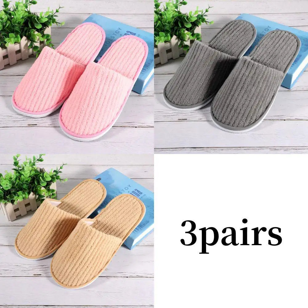 Hot 3/1 Pairs Non-slip Disposable Hotel Slippers Top Quality Thickened Bathroom Slippers Guest Travel Slippers SPA Guest Slides