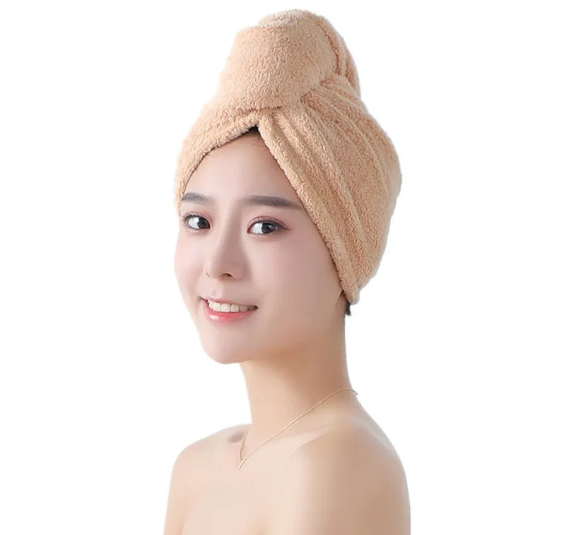 Microfiber Girls Hair Towel Super Absorbent Quick Drying Magic Shower Cap for Women Bathroom Hair Turban Twist Head Wrap