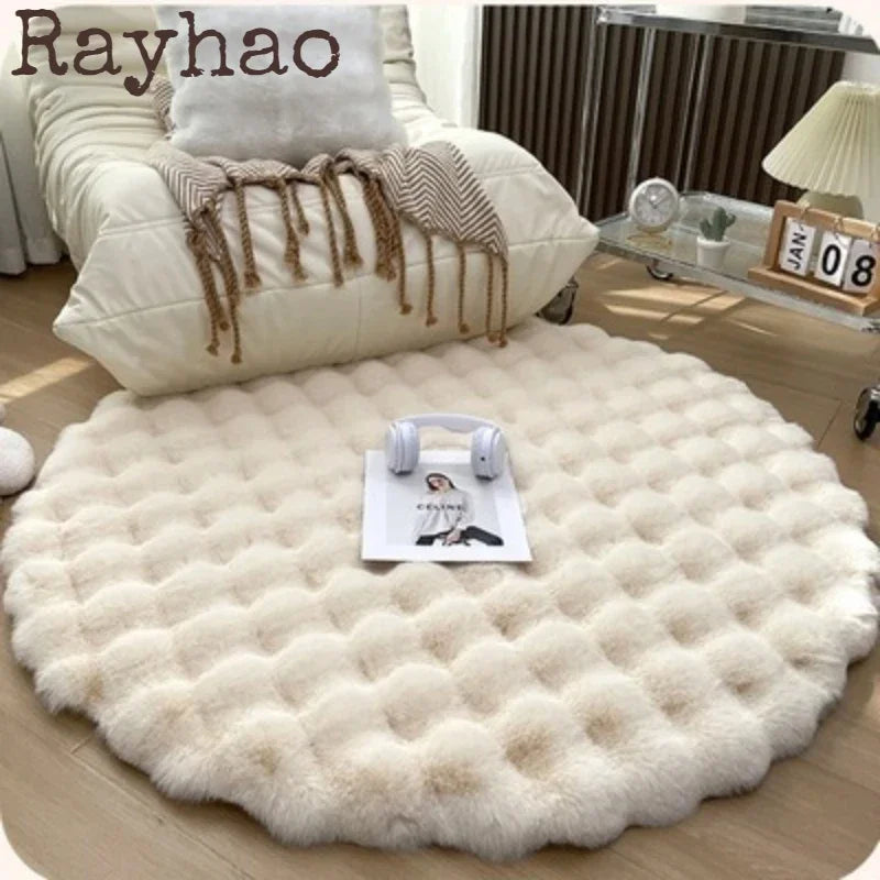 Room Decor Plush Round Carpets for Living Room 2024 Non Slip Shaggy Rug Floor Mat Soft Area Rugs Bedroom Bedside Fluffy Mats