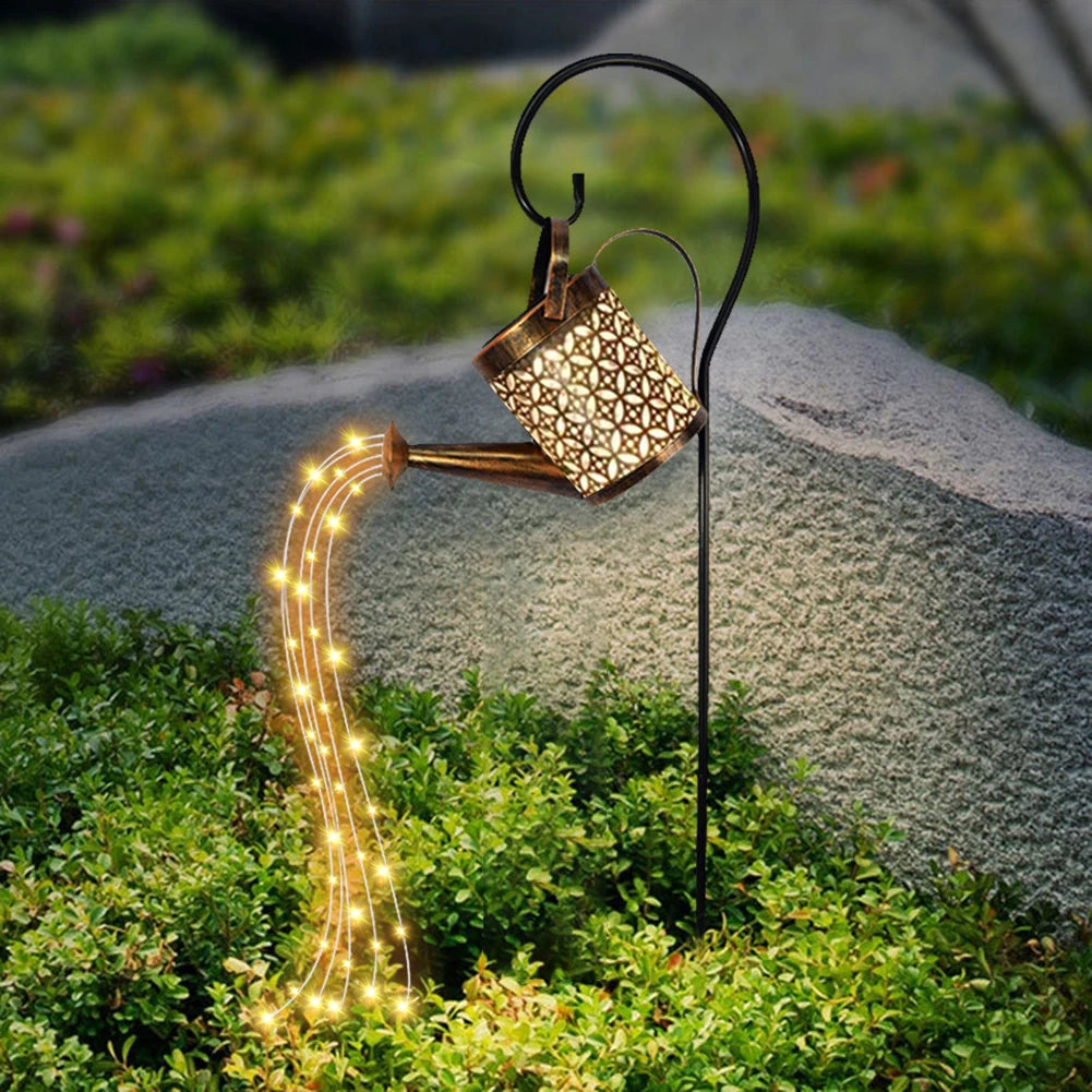 Solar Powered LED Watering Can Light 2/1PCS Waterproof Outdoor Garden Decorative Kettle Lamps Fairy String Solar Light