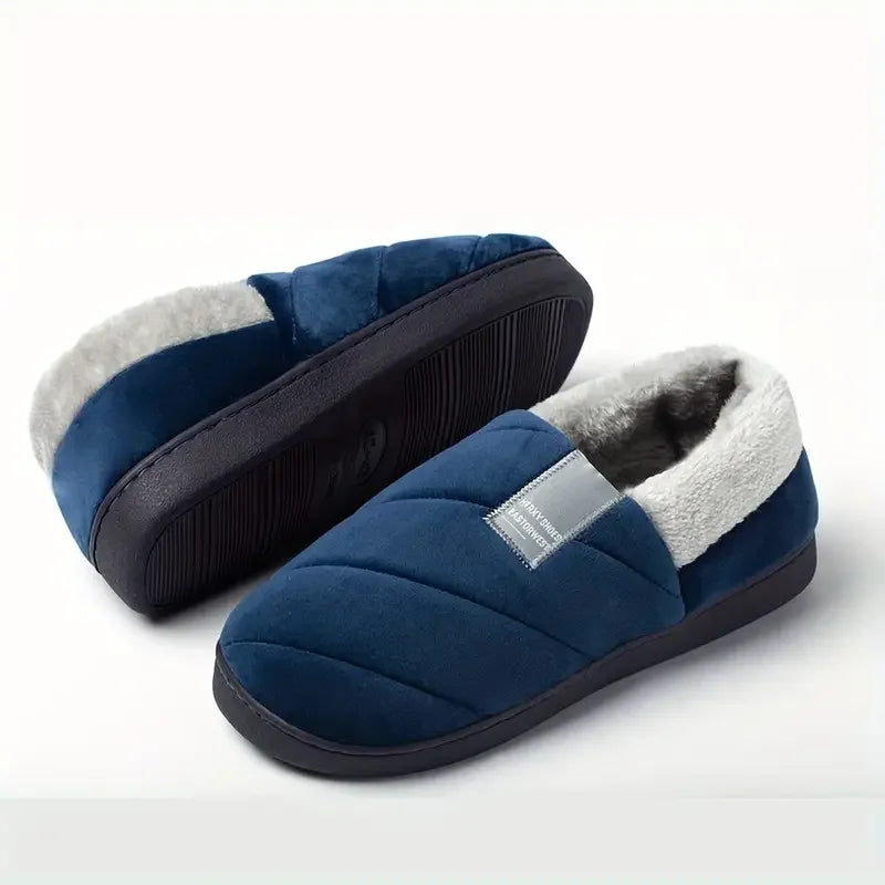 Large 46/47 Men Winter Warm Furry slippers Couples Casual Bedroom Outdoor Thick Sole Non-Slip Slides Fashion Shoes For Men