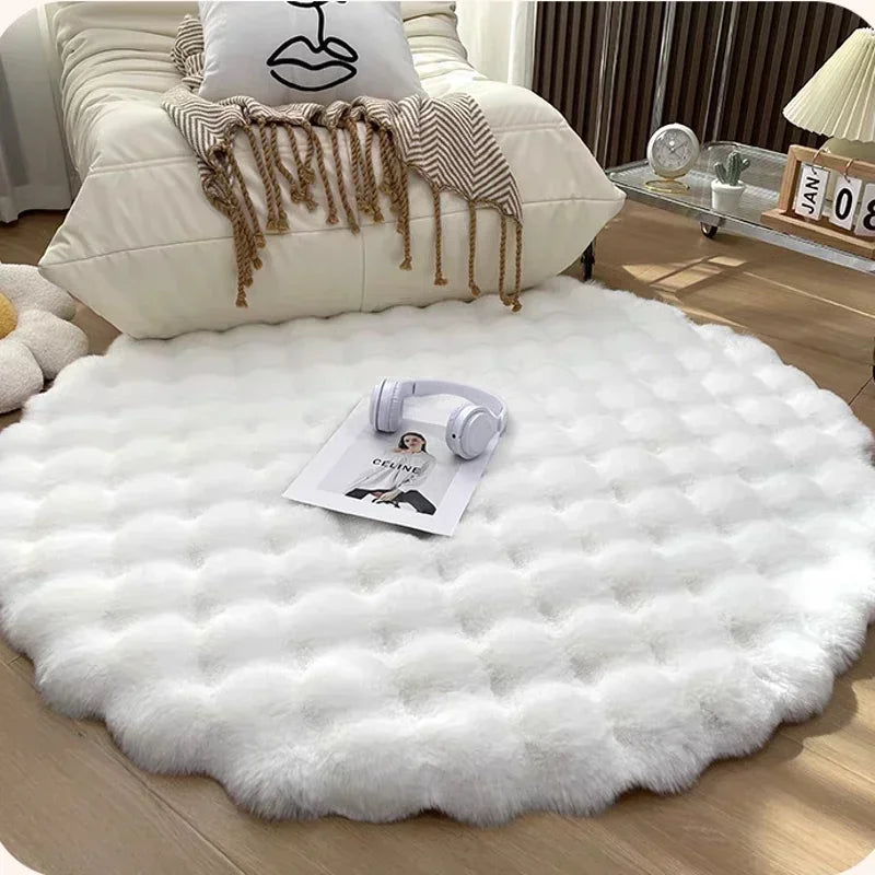 Room Decor Plush Round Carpets for Living Room 2024 Non Slip Shaggy Rug Floor Mat Soft Area Rugs Bedroom Bedside Fluffy Mats