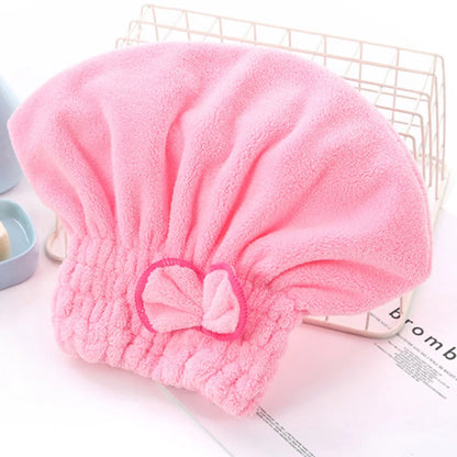 Lovely Little Hair Drying Cap Towel Microfiber Quickly Dry Hair Shower Hat Wrapped Towels Bathing Cap Bathroom Accessories