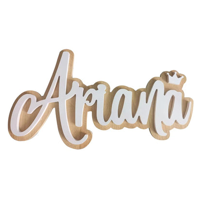 Custom name and crown doorplate Wooden personalized individual doorplate for kids room