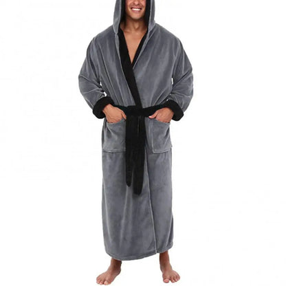 Bathrobe Clothes Nightgown Sleepwear Casual Long Sleeve Mens Man Winter Warm Flannel Robe Plush Shawl Male Bath Robe Lounge Home