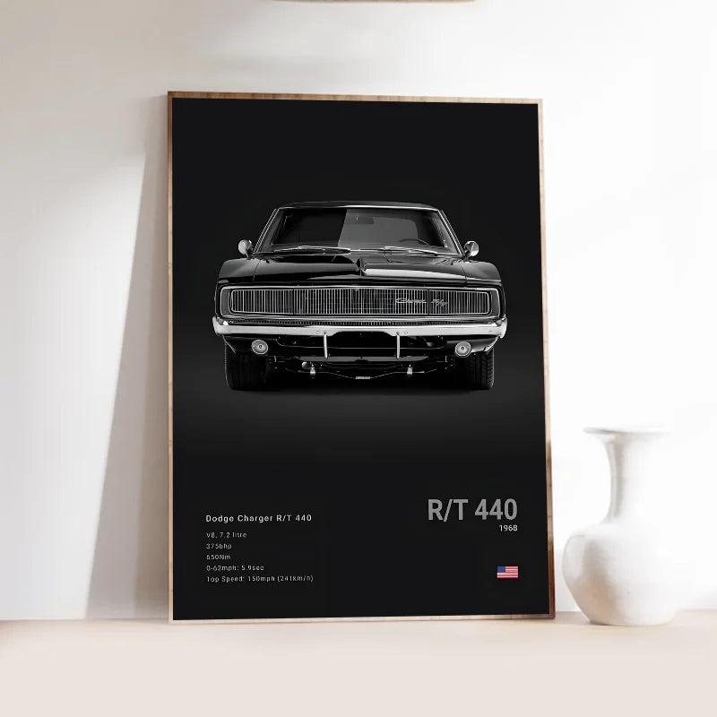 1PC Dodge Challenger SRT Hellcat Redeye Poster Self-adhesive Art Waterproof Paper Sticker Coffee House Bar Room Wall Decor