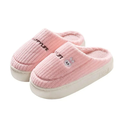 Cotton Slippers for Women Suitable for Home Use Indoor Anti Slip Confinement Shoes Thick Soled Warm for Couples Men Slippers