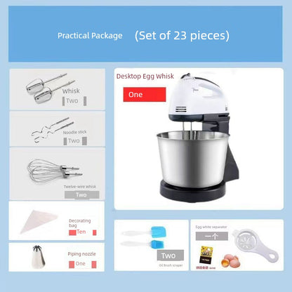 Egg Beater Desktop Electric For Home Hand-Held Egg Baking Z Baking Tool Stirring Cream Automatic with Barrel and Noodles